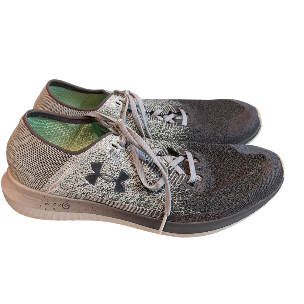 Under Armour Micro G Pursuit Mens 11.5 Running Shoes Grey Black 3000008-108